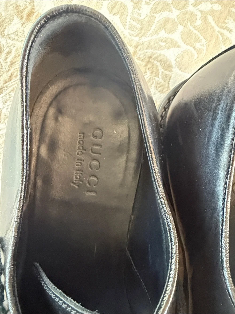 Gucci Men's Black Leather Derby Oxfords